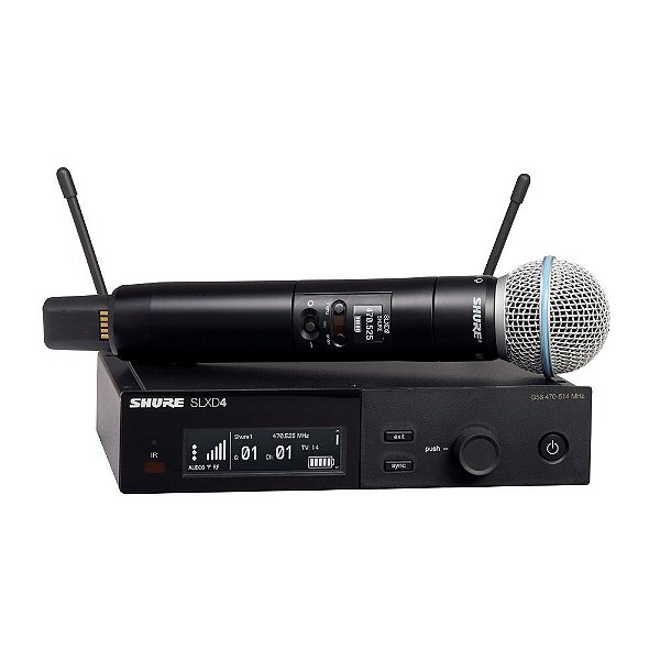 Sistema sem fio com microfone de mao Beta58A - SLXD24/B58-G58 - Shure