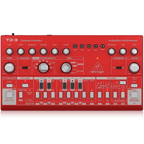 Sintetizador Analógico Behringer TD-3 Vermelho MIDI/USB