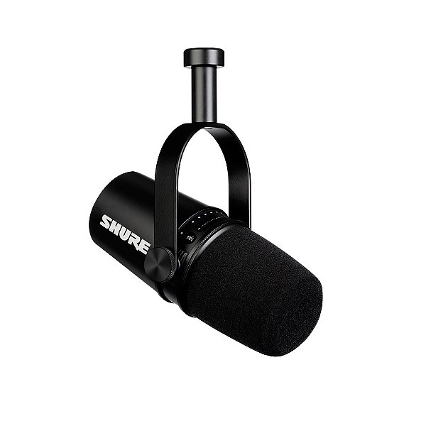 Microfone Dinâmico Shure MV7-K Digital para Podcast