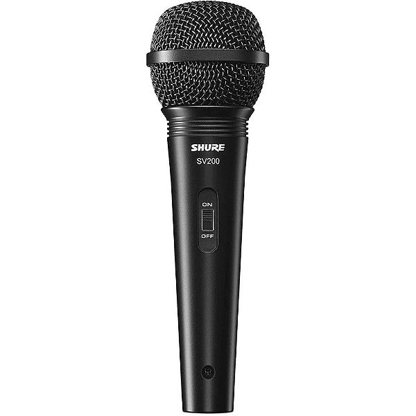 Microfone unidirecional cardioide com fio para karaoke e vocais - SV200-W - Shure