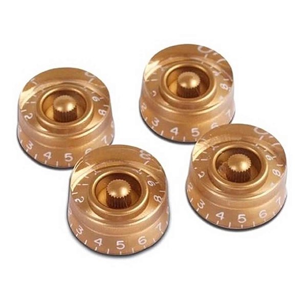 Kit com 4 Knobs Speed Redondo Gibson PRSK020 Dourado