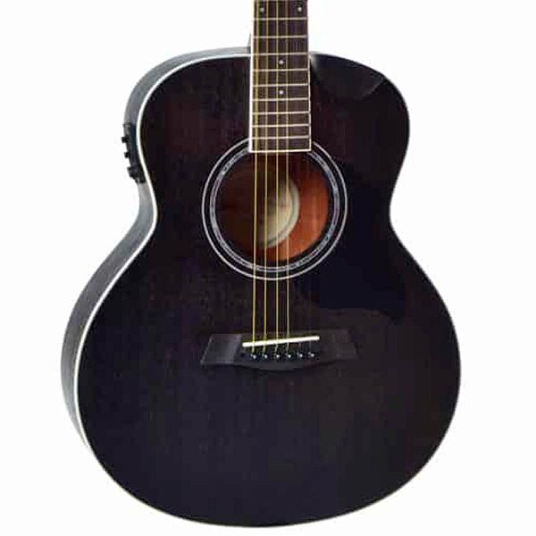 Violão Elétrico Seizi Nagoya Mini Open Pore Black Com Bag