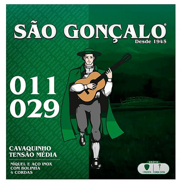 Encordoamento São Gonçalo .011/.029 Tensão Média para Cavaco