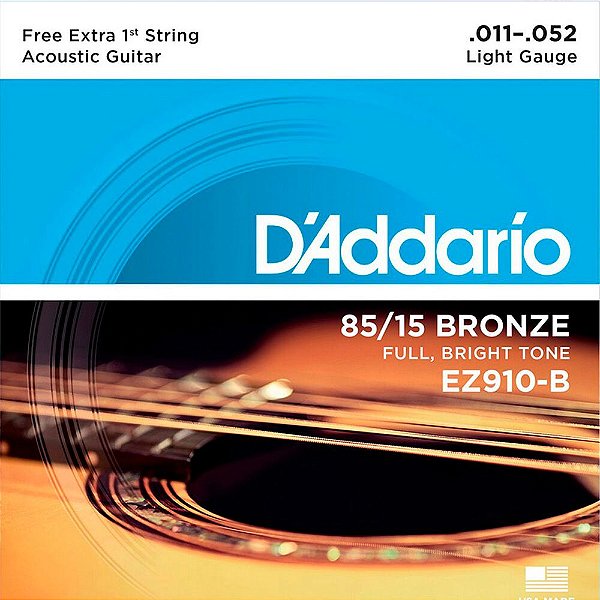 Encordoamento D'addario EZ910B 011/052 para Violão Aço