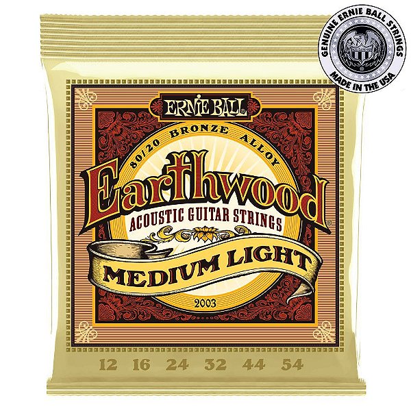 Encordoamento Ernie Ball Earthwood 2003 .012 para Violão Aço