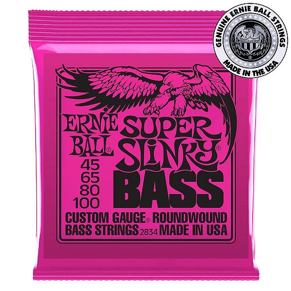 Encordoamento Ernie Ball 2834 Super Slinky 045 para Baixo 4C