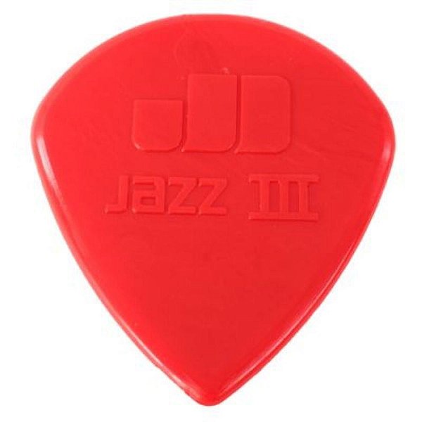 Kit com 4 Palhetas Nylon Dunlop Jazz III Vermelha