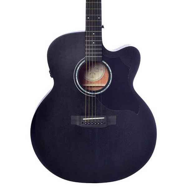 Violão Elétrico Seizi Neo Shogun Cutaway Solid Top Mirai Open Pore Black