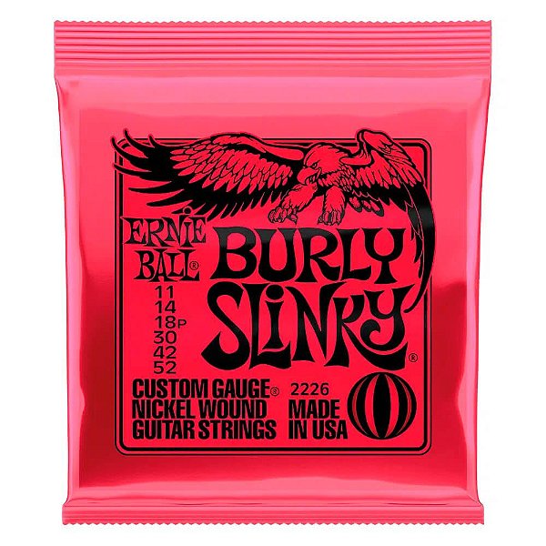 Encordoamento Ernie Ball Burly Slinky 2226 0.11 P/ Guitarra