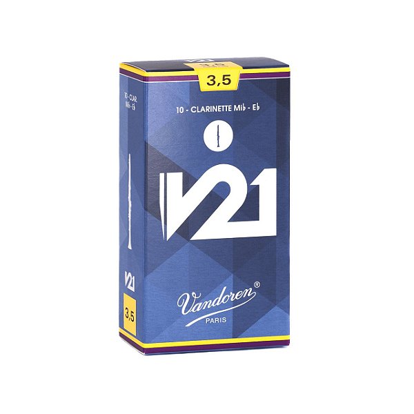 Kit com 10 Palhetas Vandoren V21 N° 3.5 para Clarinete Eb