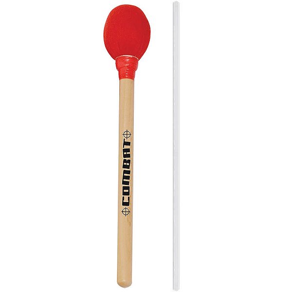Baqueta Spanking Combat Vermelho para Zabumba com Bacalhau