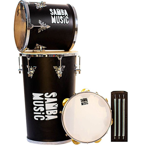 Kit Percussão Phx KSM-01 Bk Samba Music Preto