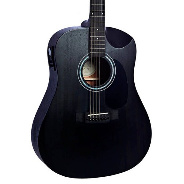 Violão Elétrico Seizi Neo Akira Half Cutaway Open Pore Black