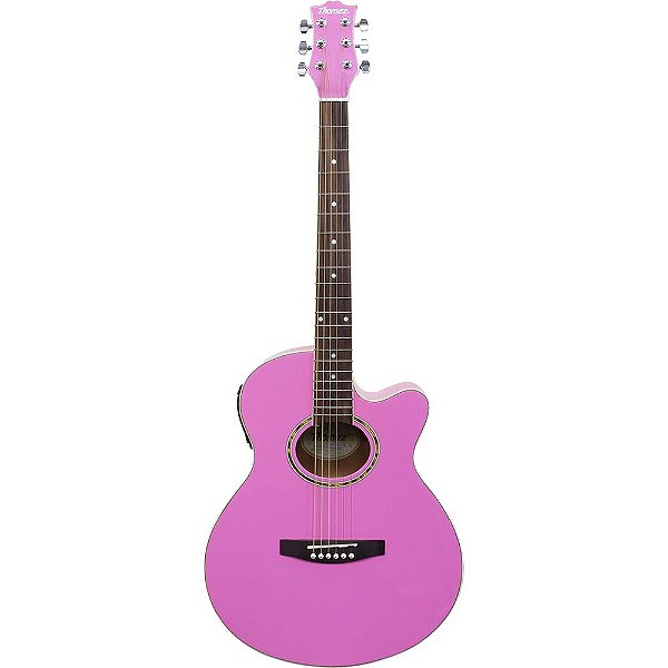 Violão Elétrico Thomaz TEA-412 Rosa Cutaway Aço