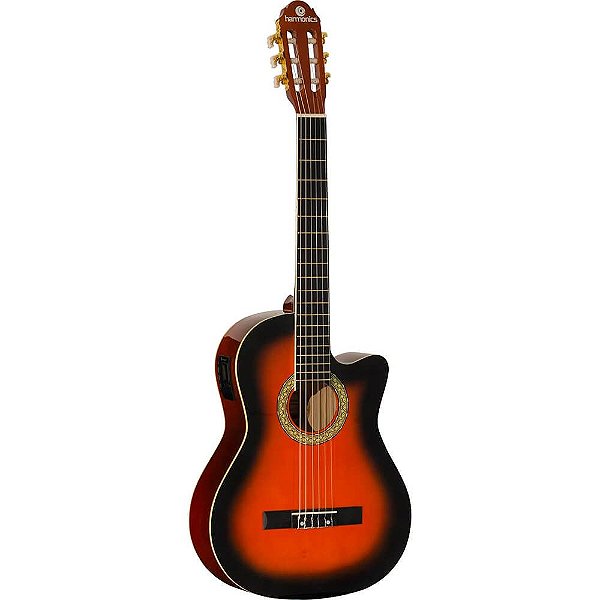 Violão Elétrico Harmonics GE-20 Cutaway Nylon Sunburst