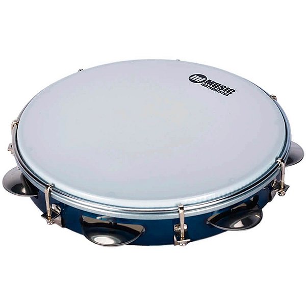 Pandeiro Acrílico Phx 982BL Azul 10" com Pele Leitosa