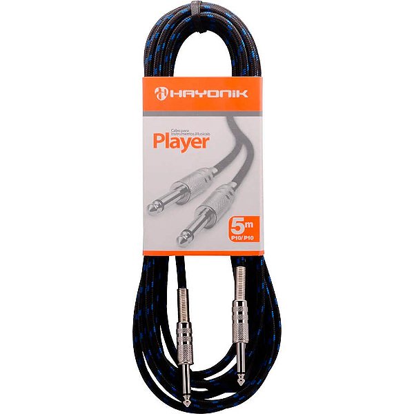 Cabo Hayonik Player Textil P10/P10 5m Preto/Azul