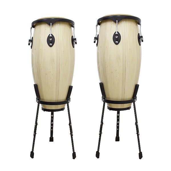 Par De Congas 11 E 12 Natural Com Suporte New York