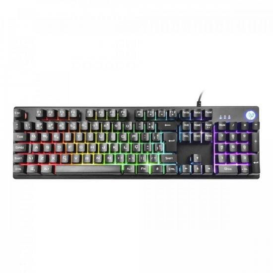 Teclado Gamer USB RGB K500F Preto HP