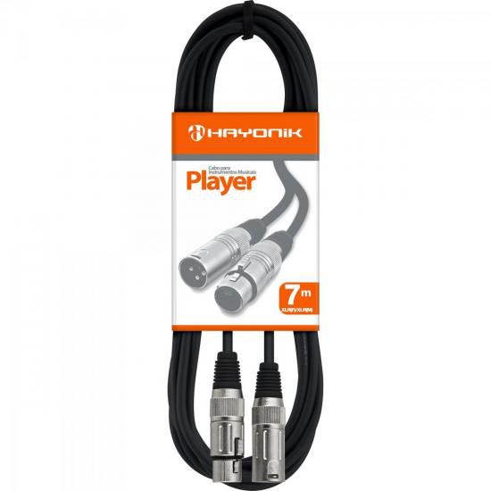 Cabo para Microfone XLR(F) X XLR(M) 7m Player Preto Hayonik