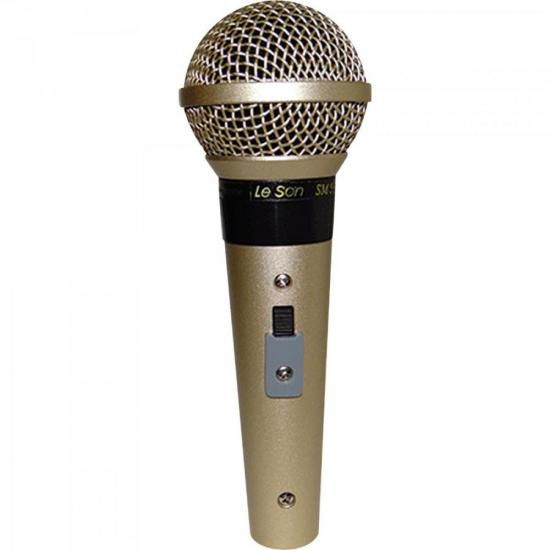 Microfone Profissional Leson Cardióide SM-58 P4 Com Fio Champanhe