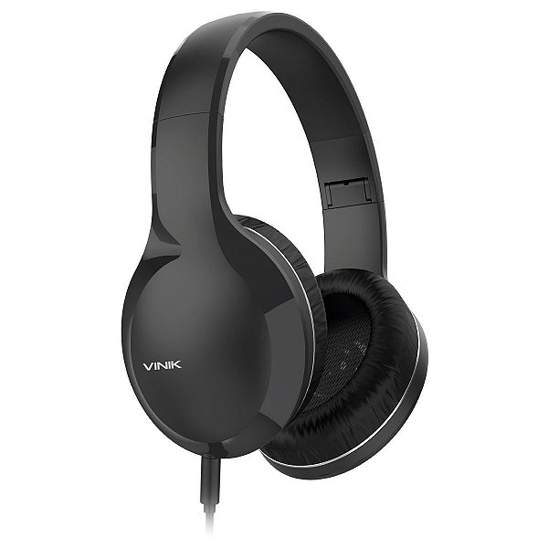 Fone De Ouvido Headset Go Tune Preto Com Microfone Cabo 1.2m Plug P2 Estereo P3 - Hg100tp