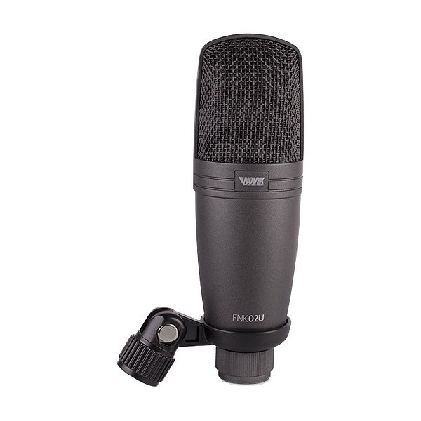 Microfone Condensador Novik Usb Fnk-02, Acompanha Cabo Usb E Tripé