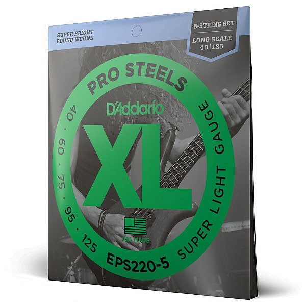Encordoamento D'addario EPS220-5 040 ProSteels para Baixo 5C