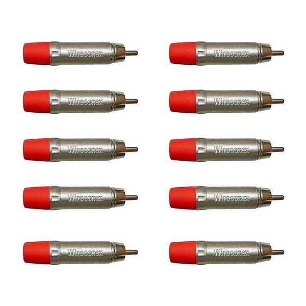 Kit Plug Rca Macho Nickel Plt Wc 1212 Ml Rd Ni (10un) Wireconex - Pç / 10
