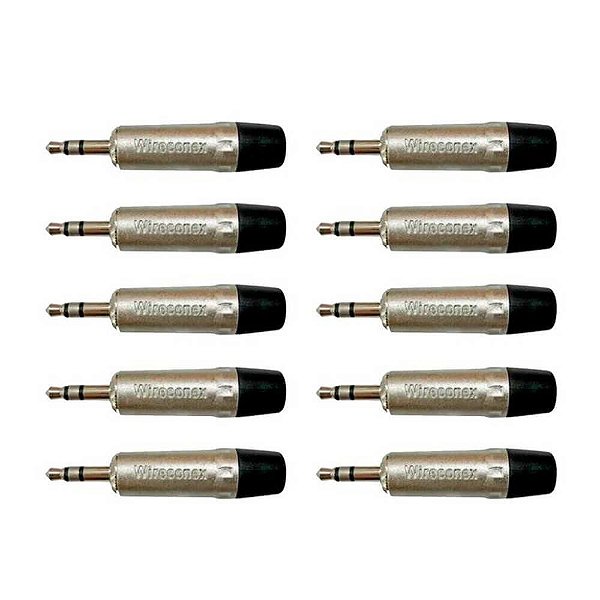 Kit Plug P2 Stereo 3,5mm Nickel Plt Wc 1323 Trs Ml Bk Ni (10un) Wireconex - Pç / 10