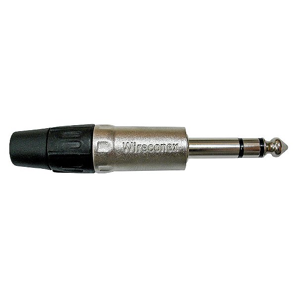 Conector Linha P10 Macho 6,3 Mm Stereo - Plug Trs 1/4" - Wireconex Wc 1123