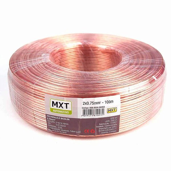 Fio Paralelo MXT Bicolor 0,75mm (2x43x0,15mm) Cristal