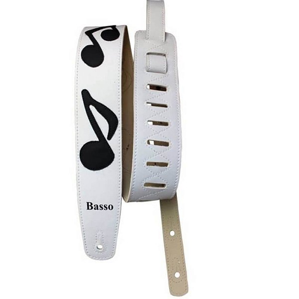 Correia Basso Nm Branco C/nota Musical Preto