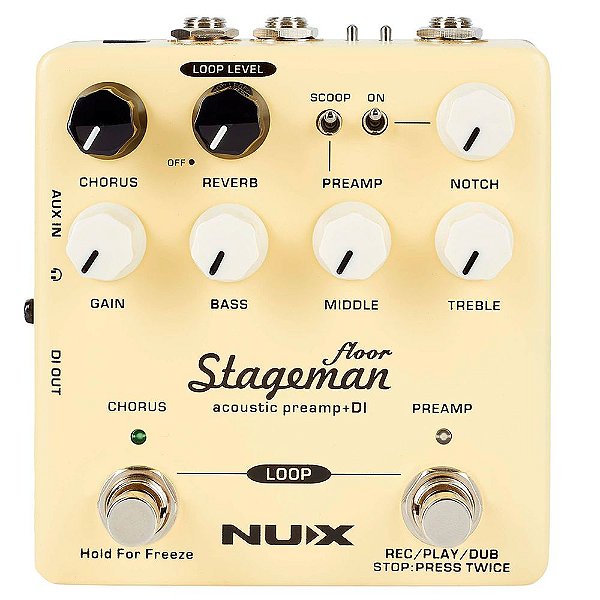 Pedal Preamp Nux NAP5 Stageman Floor Looper para Violão