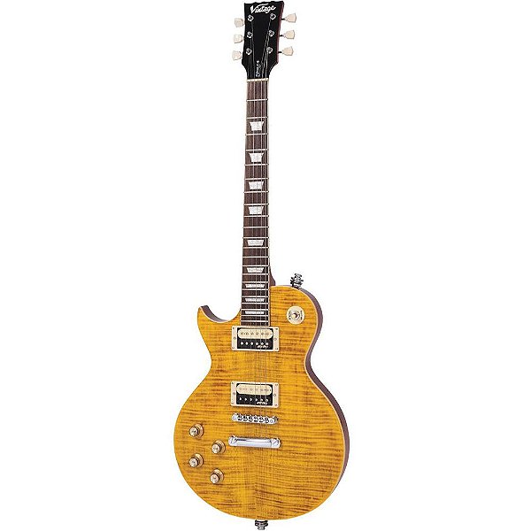Guitarra Canhota Vintage LV100AFD Paradise Reissued Amber