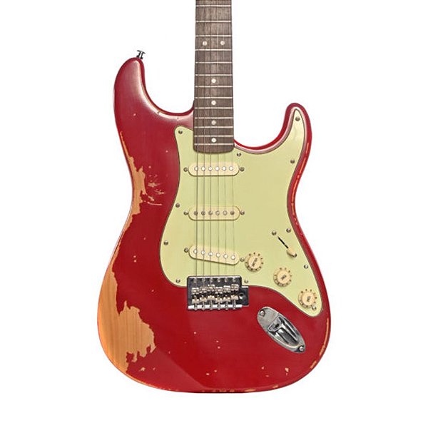 Guitarra Stratocaster Seizi Shinobi Relic Fiesta Red C/ Case