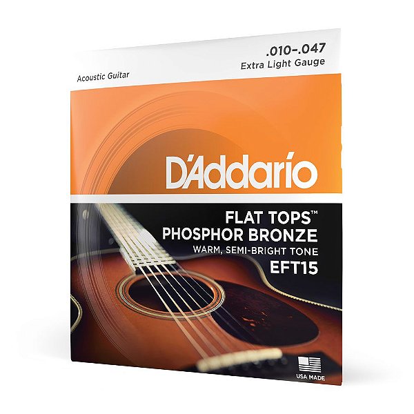 Encordoamento Violão Aço 10-47 D Addario Flat Tops EFT15