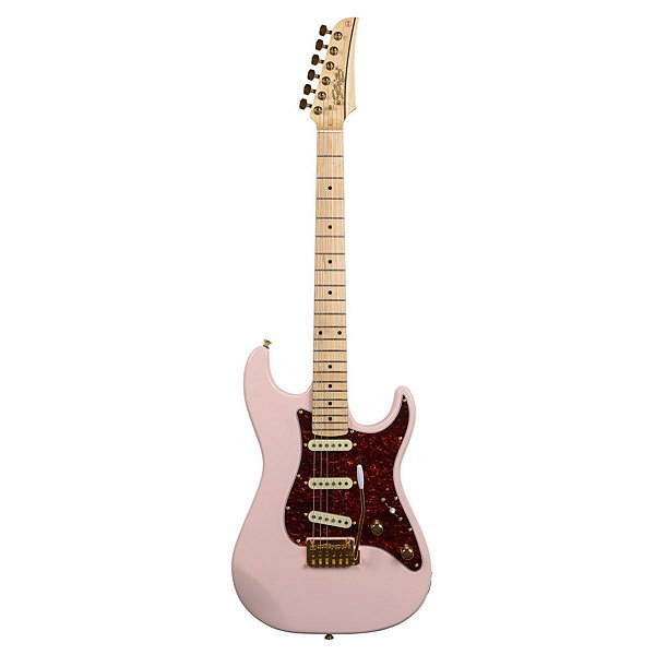 Guitarra Seizi Katana Yoru SSS Pink Shell Gold com Bag