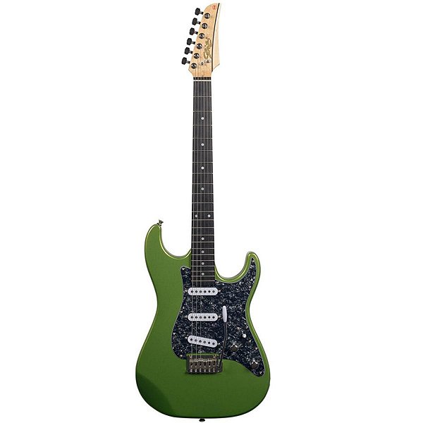 Guitarra Seizi Katana Yoru SSS Metallic Army Green com Bag