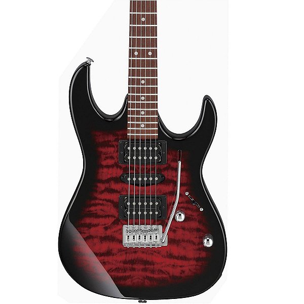 Guitarra Elétrica Ibanez GRX70QA-TRB GIO Trans Red Burst