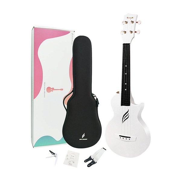 Ukulele Acústico Seizi Nova U Concert Fibra de Carbono White