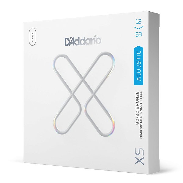 Encordoamento D'addario XS .012 (3 Jogos) para Violão Aço