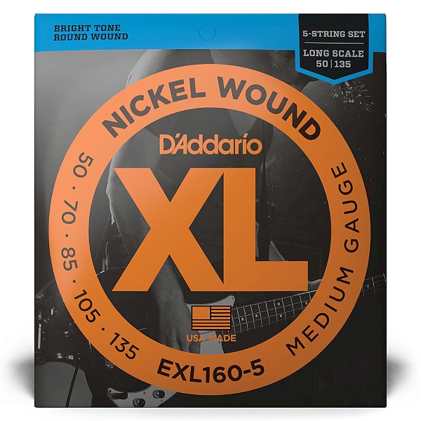 Encordoamento D'addario EXL160-5 XL .050 para Baixo 5C