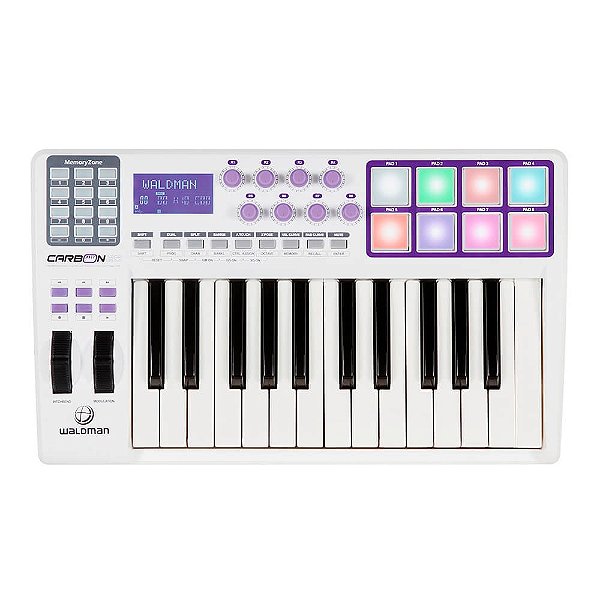 Teclado Controlador Waldman Carbon 25 MIDI USB 25 Teclas
