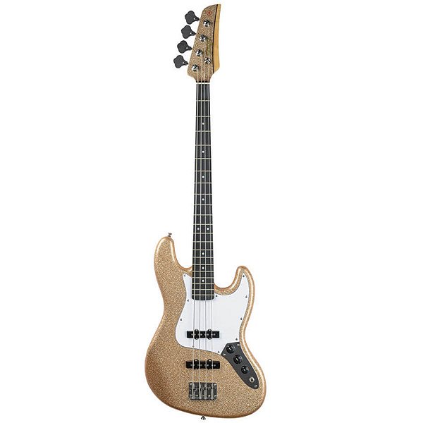 Contrabaixo 4C Seizi Fun Jazu JB Desert Gold Sparkle com Bag