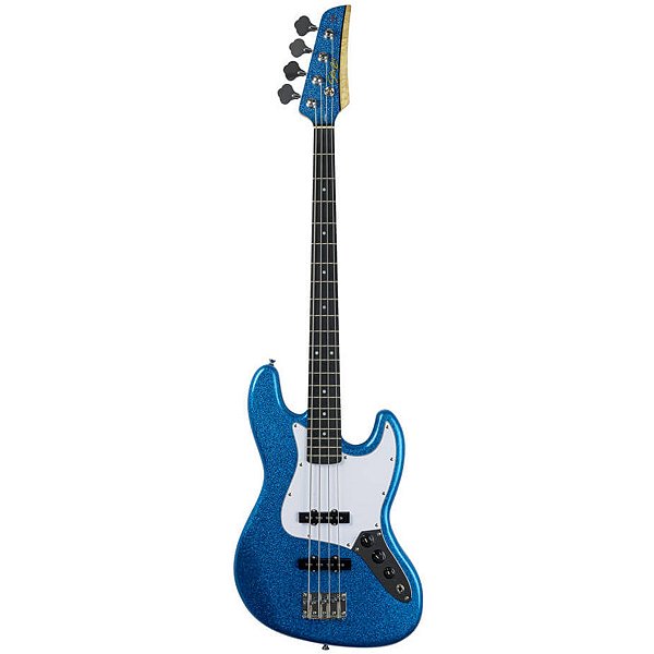 Contrabaixo 4C Seizi Fun Jazu JB Azul Royal Sparkle com Bag