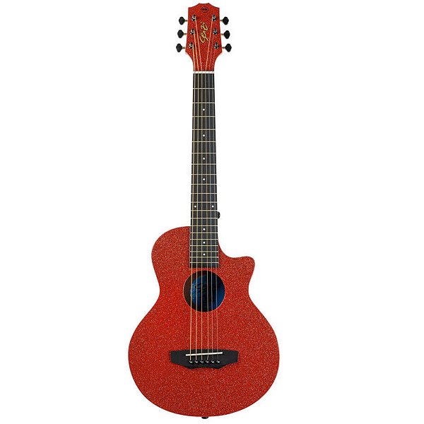 Violão Acústico Aço Seizi Fun Panda Lava Red Sparkle