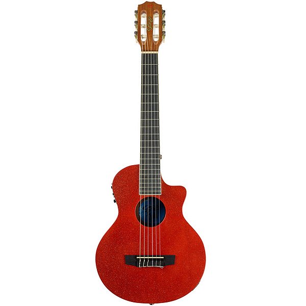 Violão Elétrico Seizi Fun Panda Nylon Lava Red Sparkle