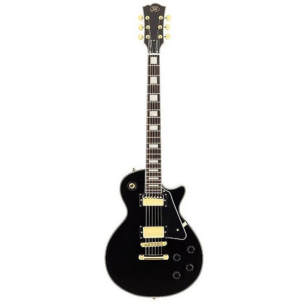 Guitarra SX EH3BK Deluxe Les Paul Black Beauty Gold