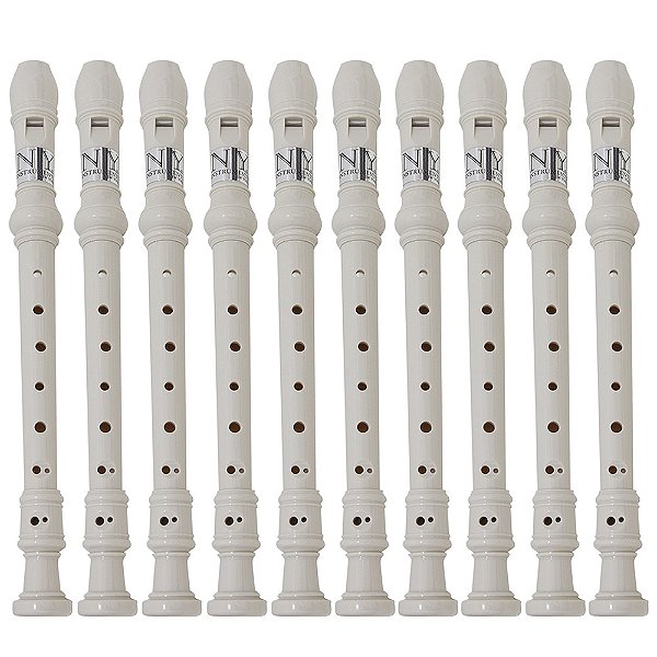 Kit com 10 Flautas Doce Barroca FL 20B New York